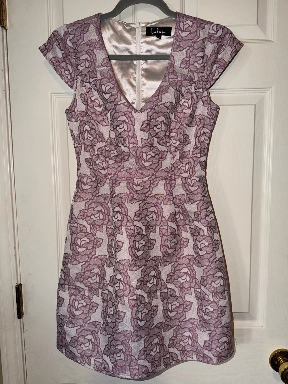 Lulus Wild Roses Floral Jacquard Mini Dress - With Pockets and‎ Cap Sleeves